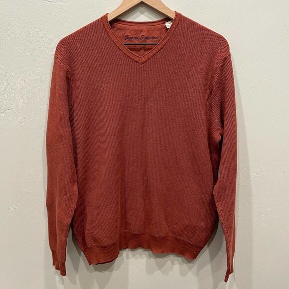 Tommy Bahama Men’s Dark Orange Sweater - Size: Medium - Picture 1 of 7
